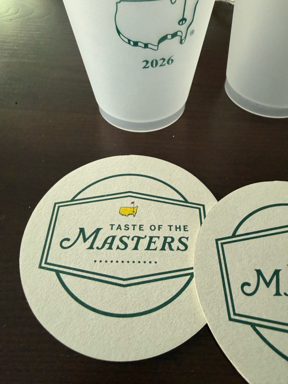 2026 Masters Plastic Souvenir Cups and 4 Coasters - Picture 5 of 5